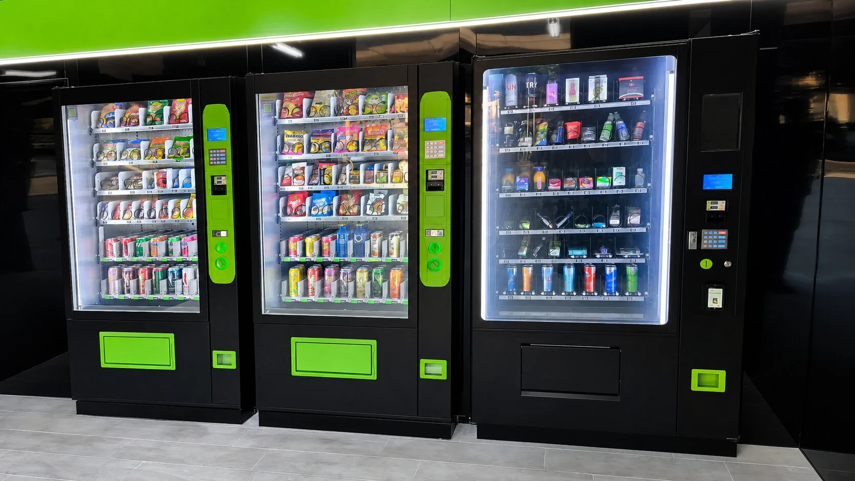 Interior de una tienda METRO24st con máquinas de última generación